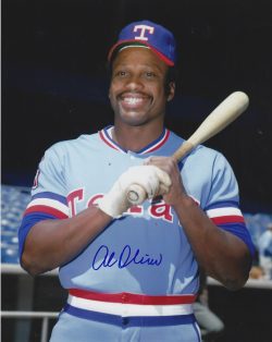AUTOGRAPHED AL OLIVER 8X10 Texas Rangers Photo