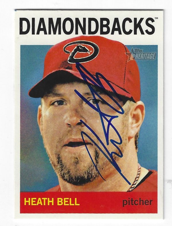 Autographed HEATH BELL  Arizona Diamondbacks  2013 Topps Heritage Card