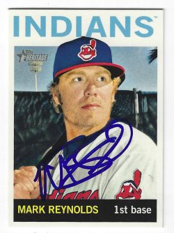 Autographed MARK REYNOLDS Cleveland Indians 2013 Topps Heritage Card