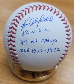 Autographed Ken Oberkfell 3 Inscriptions Rawlings Official Major League Baseball