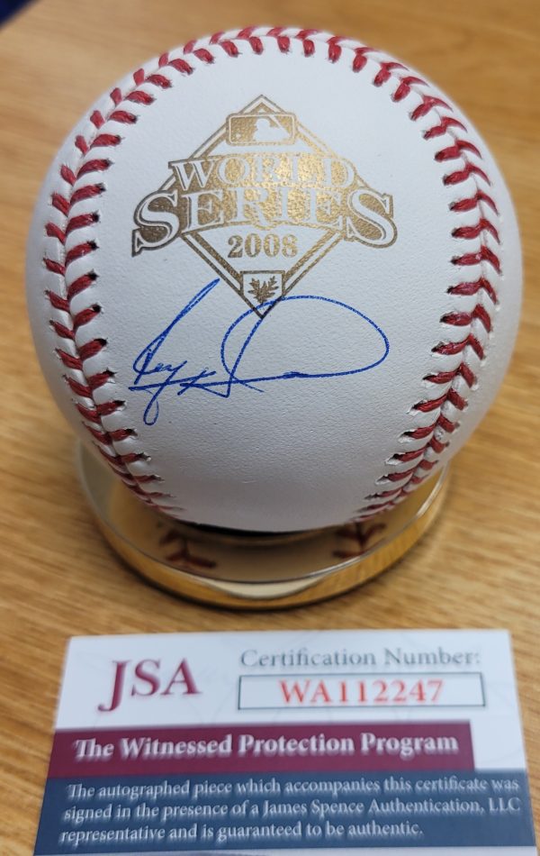 RYAN HOWARD Autographed 2008 World Series Official Major League Baseball JSA