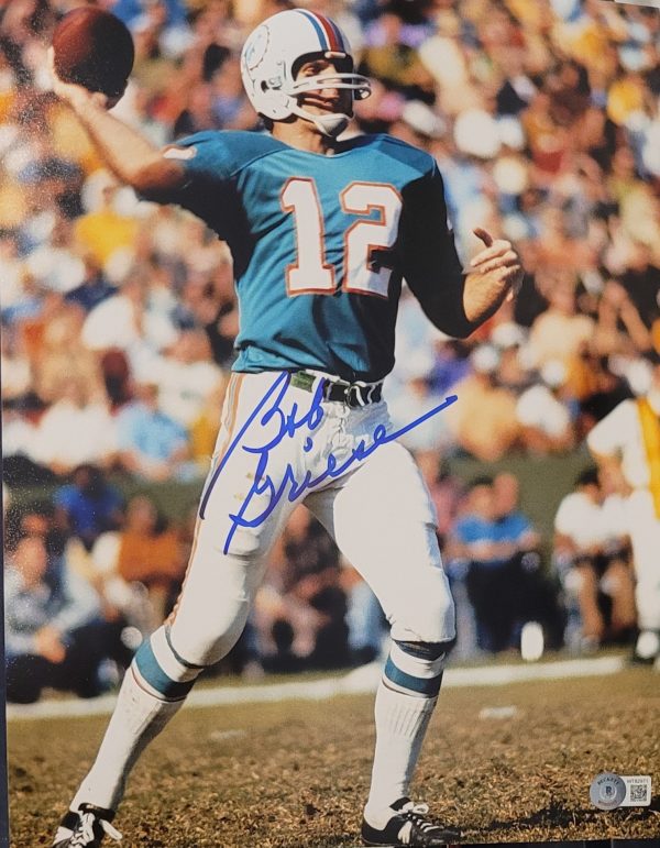 Autographed BOB GRIESE 11x14 Miami Dolphins photo Beckett Witness