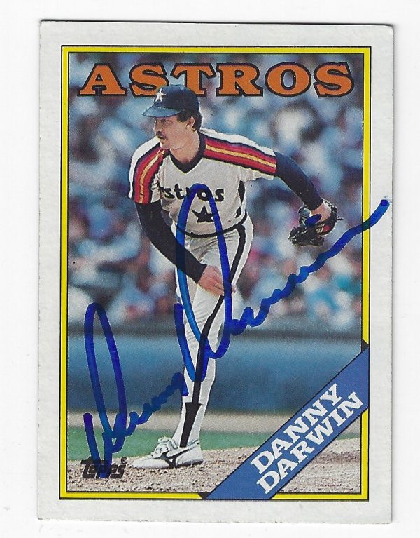 Autographed DANNY DARWIN Houston Astros 1988 Topps card
