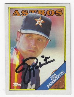 Autographed JIM PANKOVITS Houston Astros 1988 Topps card