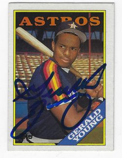 Autographed GERALD YOUNG Houston Astros 1988 Topps card