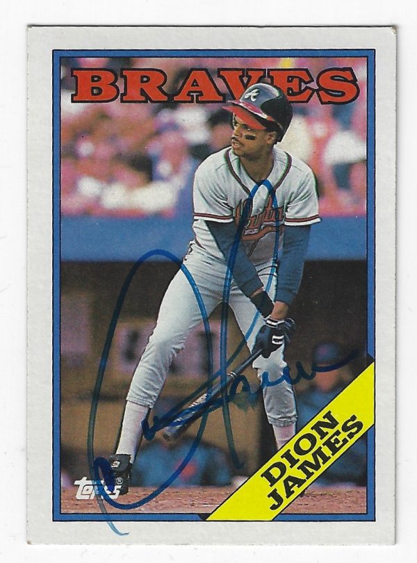 Autographed DION JAMES Atlanta Braves 1988 Topps Card