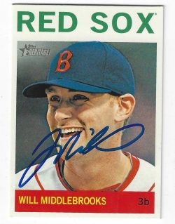 Autographed WILL MIDDLEBROOKS Boston Red Sox 2013 Topps Heritage Card #60