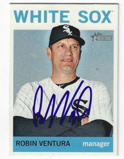 Autographed ROBIN VENTURA Chicago White Sox 2013 Topps Heritage Card #118