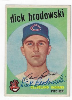 Autographed DICK BRODOWSKI Cleveland Indians 1959 Topps Card