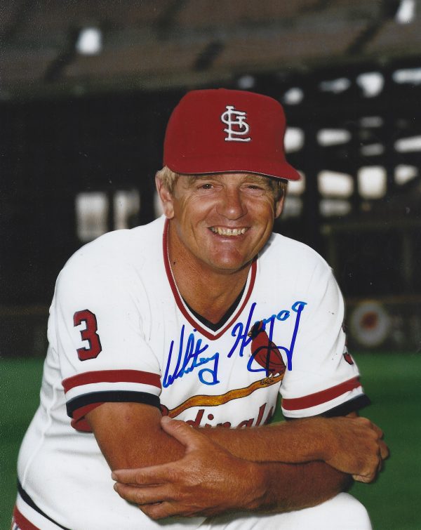 Autographed HOF'R WHITEY HERZOG 8x10 St. Louis Cardinals Photo