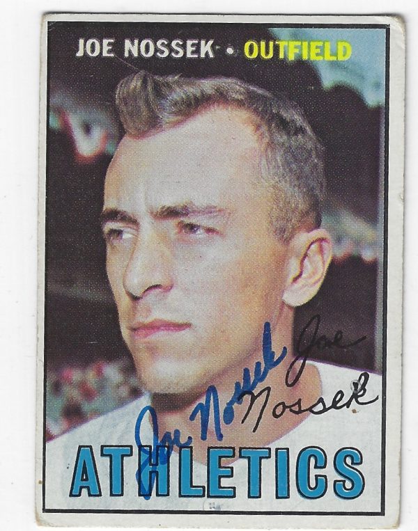 Autographed JOE NOSSEK Oakland A's 1967 Topps Card