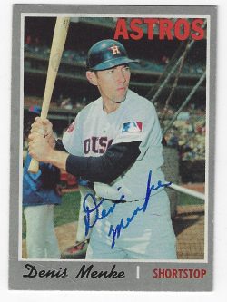 Autographed DENIS MENKE Houston Astros 1970 Topps Card