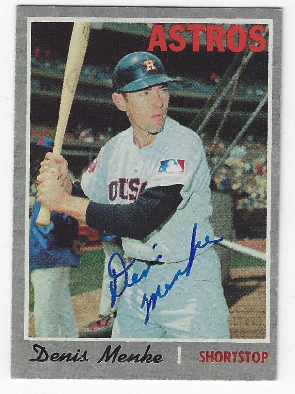 Autographed DENIS MENKE Houston Astros 1970 Topps Card