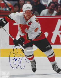 Autographed PHIL HOUSLEY 8X10 Calgary Flames Photo