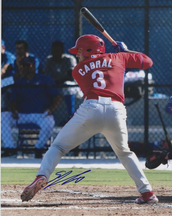 Autographed EDGAR CABRAL 8X10 Philadelphia Phillies Photo