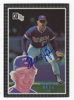 Autographed BUDDY BELL Texas Rangers 1985 Donruss Action All Stars Card