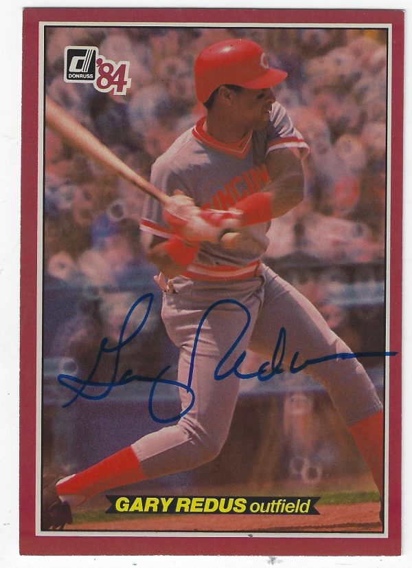 Autographed GARY REDUS Cincinnati Reds 1984 Donruss Action All Stars Card