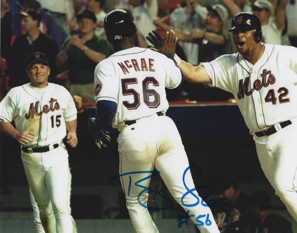 AUTOGRAPHED BRIAN MCRAE 8X10 New York Mets Photo