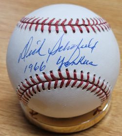 Autographed DICK SCHOFIELD "1966 Yankee" Official Major League Baseball