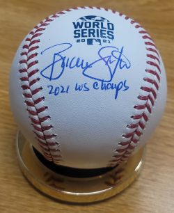 Autographed BRIAN SNITKER "2021 WS Champs" Official 2021 World Series Major League Baseball