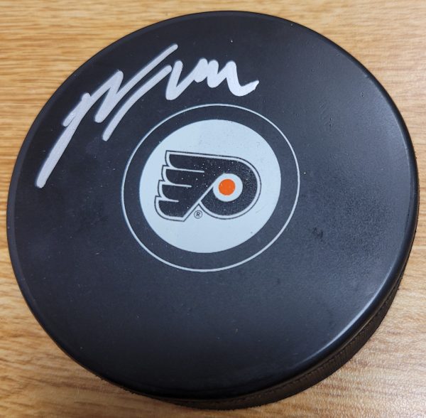 Autographed NATE THOMPSON Philadelphia Flyers Hockey Puck