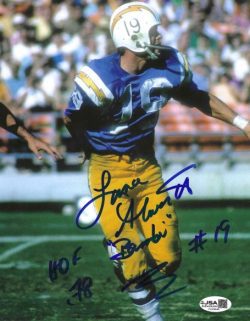 AUTOGRAPHED 8x10 LANCE ALWORTH "HOF 78" San Diego Chargers Photo JSA