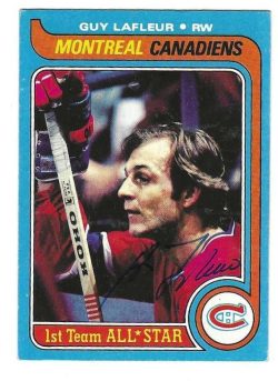 GUY LAFLEUR Montreal Canadiens Autographed 1979-80 Topps Card