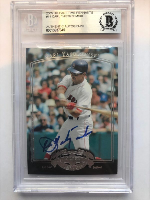 Signed 2005 Upper Deck Carl Yastrzemski Boston Red Sox #14 Beckett Slabbed