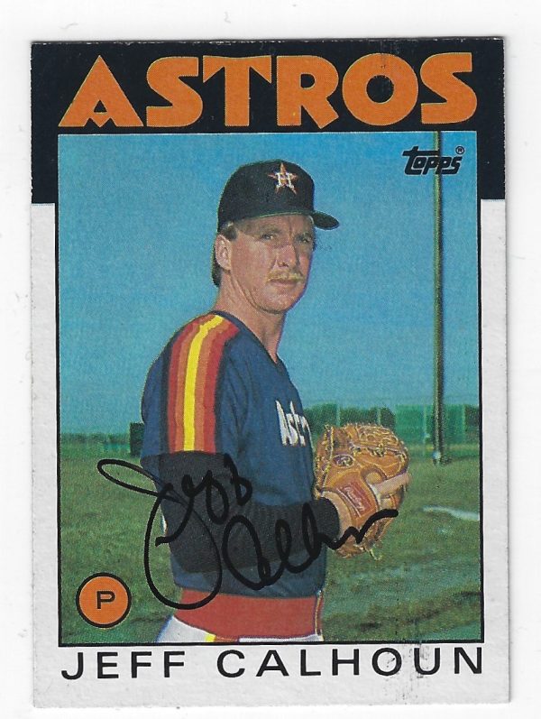 Autographed JEFF CALHOUN Houston Astros 1986 Topps Card