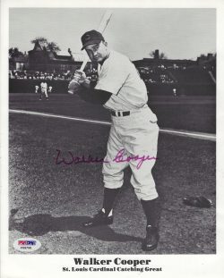 AUTOGRAPHED WALKER COOPER 8x10 St. Louis Cardinals Photo PSA/DNA Hologram