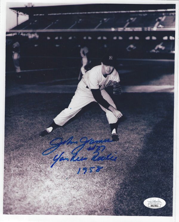 AUTOGRAPHED JOHN JAMES 8x10 New York Yankees photo JSA