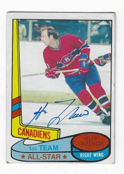 GUY LAFLEUR Montreal Canadiens Autographed 1980-81 Topps Card
