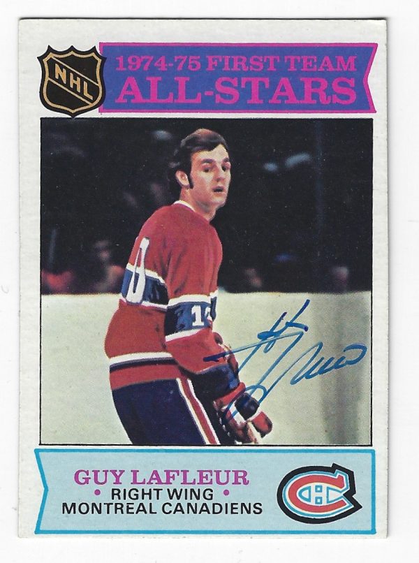 GUY LAFLEUR Montreal Canadiens Autographed 1975-76 Topps Card