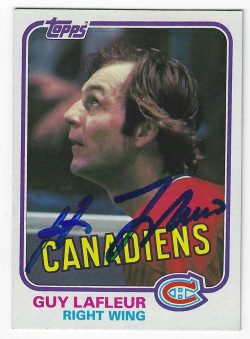 GUY LAFLEUR Montreal Canadiens Autographed 1981-82 Topps Card