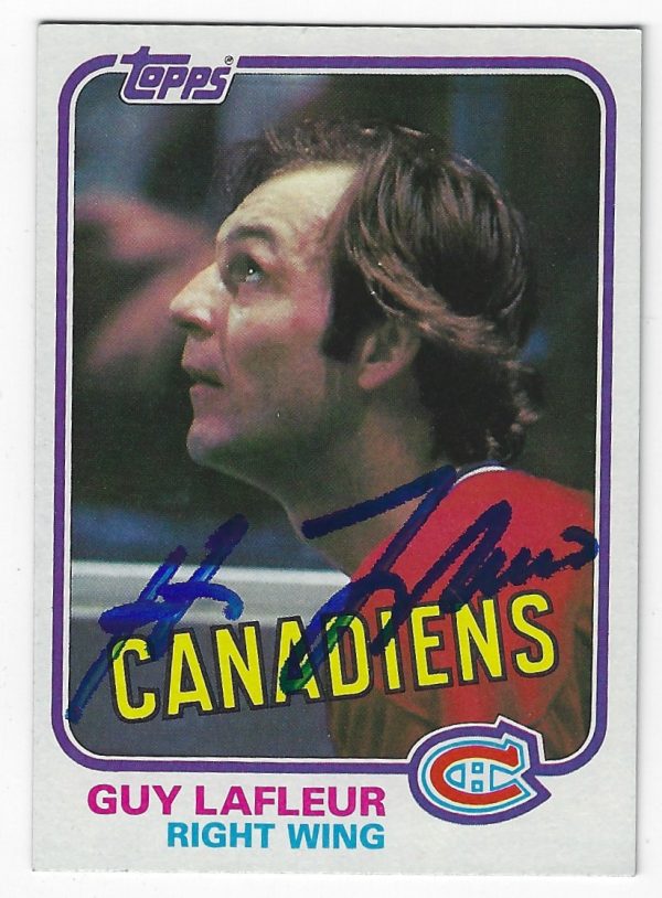 GUY LAFLEUR Montreal Canadiens Autographed 1981-82 Topps Card
