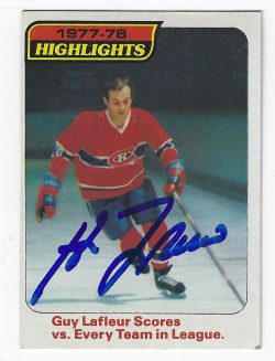 GUY LAFLEUR Montreal Canadiens Autographed 1978-79 Topps Card