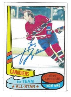 GUY LAFLEUR Montreal Canadiens Autographed 1980-81 Topps Card