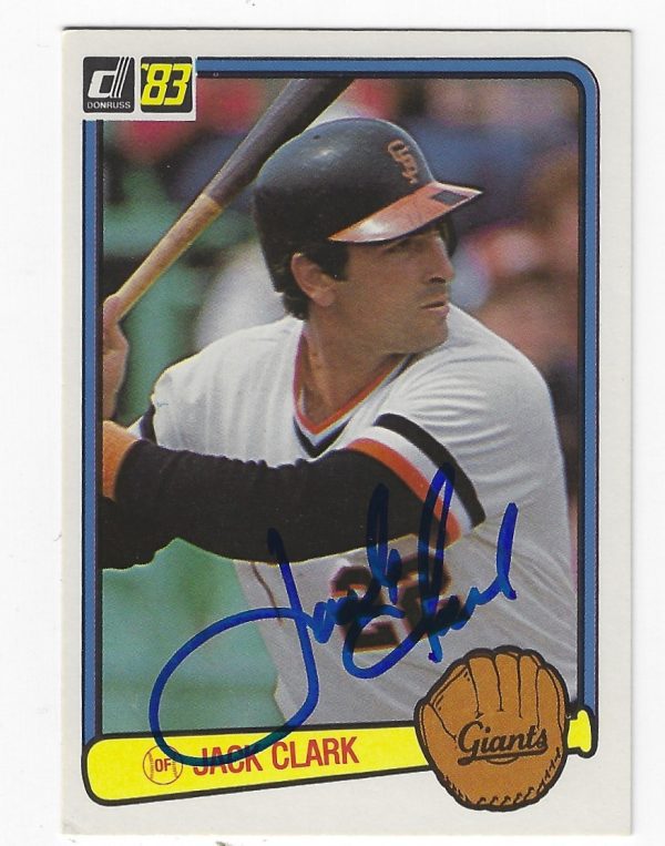 Autographed JACK CLARK San Francisco Giants 1983 Donruss Card