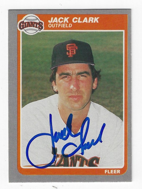 Autographed JACK CLARK San Francisco Giants 1985 Fleer Card