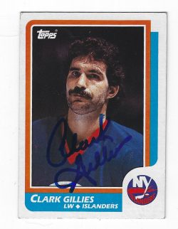 CLARK GILLIES Autographed 1986-87 Topps New York Islanders Card