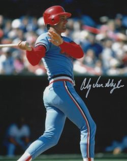 AUTOGRAPHED ANDY VAN SLYKE 8x10 St. Louis Cardinals photo