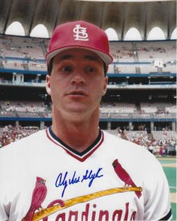 AUTOGRAPHED ANDY VAN SLYKE 8x10 St. Louis Cardinals photo
