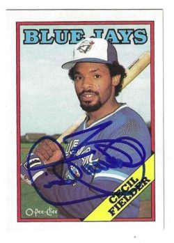 Autographed CECIL FIELDER Toronto Blue Jays 1988 O-Pee-Chee