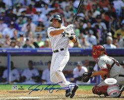Autographed IVAN RODRIGUEZ New York Yankees 8X10 photo JSA