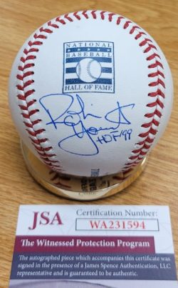 Autographed ROBIN YOUNT "HOF 99" Official Rawlings HOF Logo Major League Baseball JSA