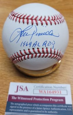 Autographed LOU PINIELLA "1969 AL ROY" Official Rawlings Major League Baseball JSA Witness