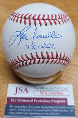 Autographed LOU PINIELLA "3X WSC" Official Rawlings Major League Baseball JSA Witness