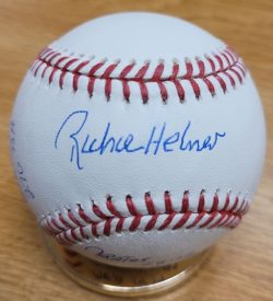 Autographed RICHIE HEBNER Stat Ball Official Major League Baseball