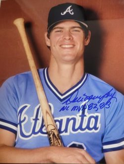 AUTOGRAPHED DALE MURPHY "NL MVP 82,83" 11X14 Atlanta Braves photo