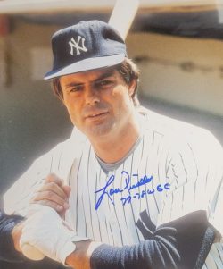 AUTOGRAPHED LOU PINIELLA "77,78 WSC" 11X14 NEW YORK YANKEES photo